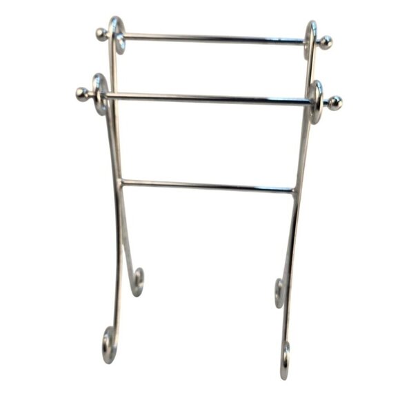 Elegant Chrome Countertop Washcloth Towel Holder With Scroll Design - Picture 1 of 6